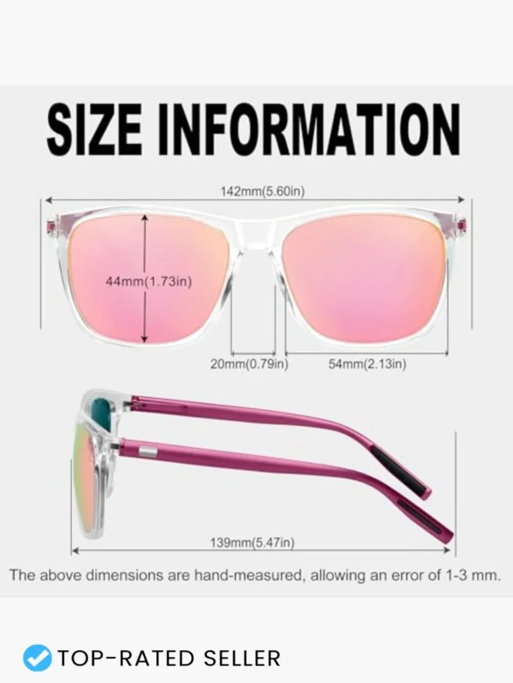 Classic Square Polarized Sunglasses Retro UV400 Protection Unisex